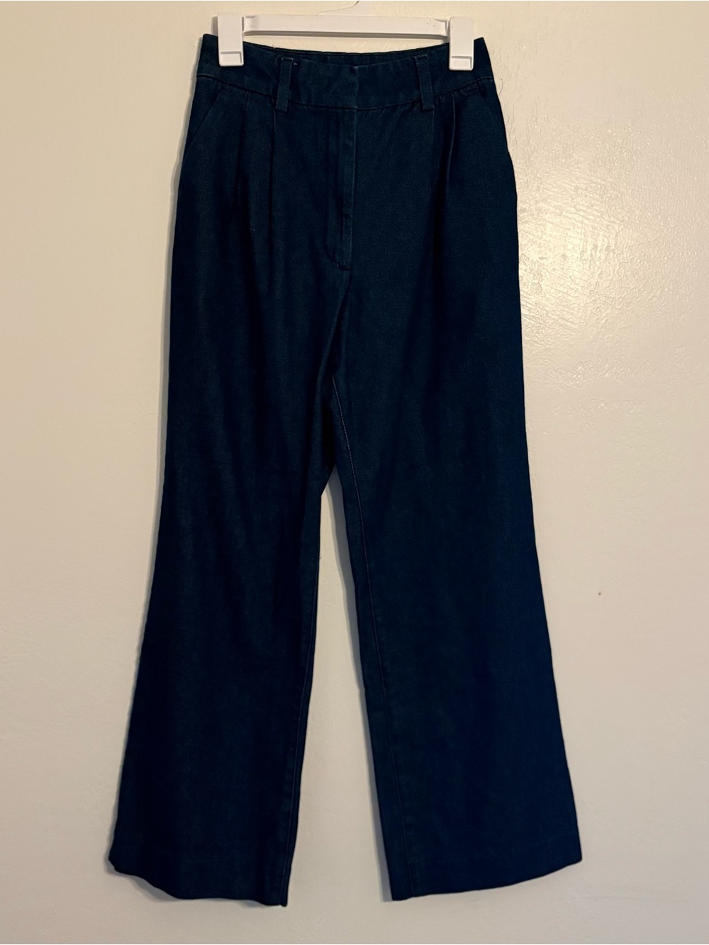 Favorite Daughter Women's Blue Denim Pants Pleated Front Solid Regular Size 6